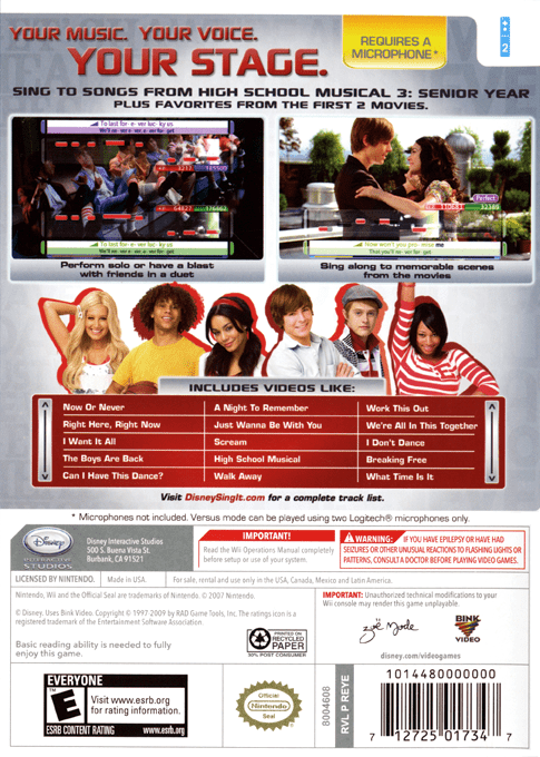 Disney Sing It High School Musical 3 - Wii - Retro Island Gaming