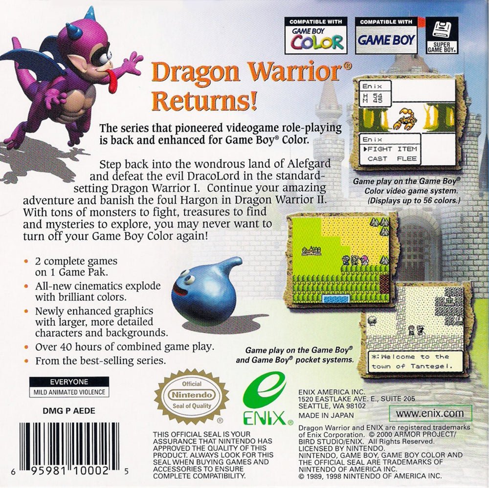 Dragon Warrior I and II - GameBoy Color - Retro Island Gaming