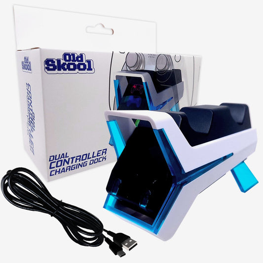 Dual Controller Charging Dock for PlayStation 5 - Old Skool - Retro Island Gaming
