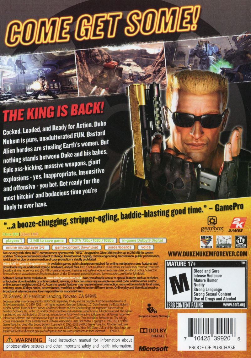 Duke Nukem Forever - Xbox 360 - Retro Island Gaming