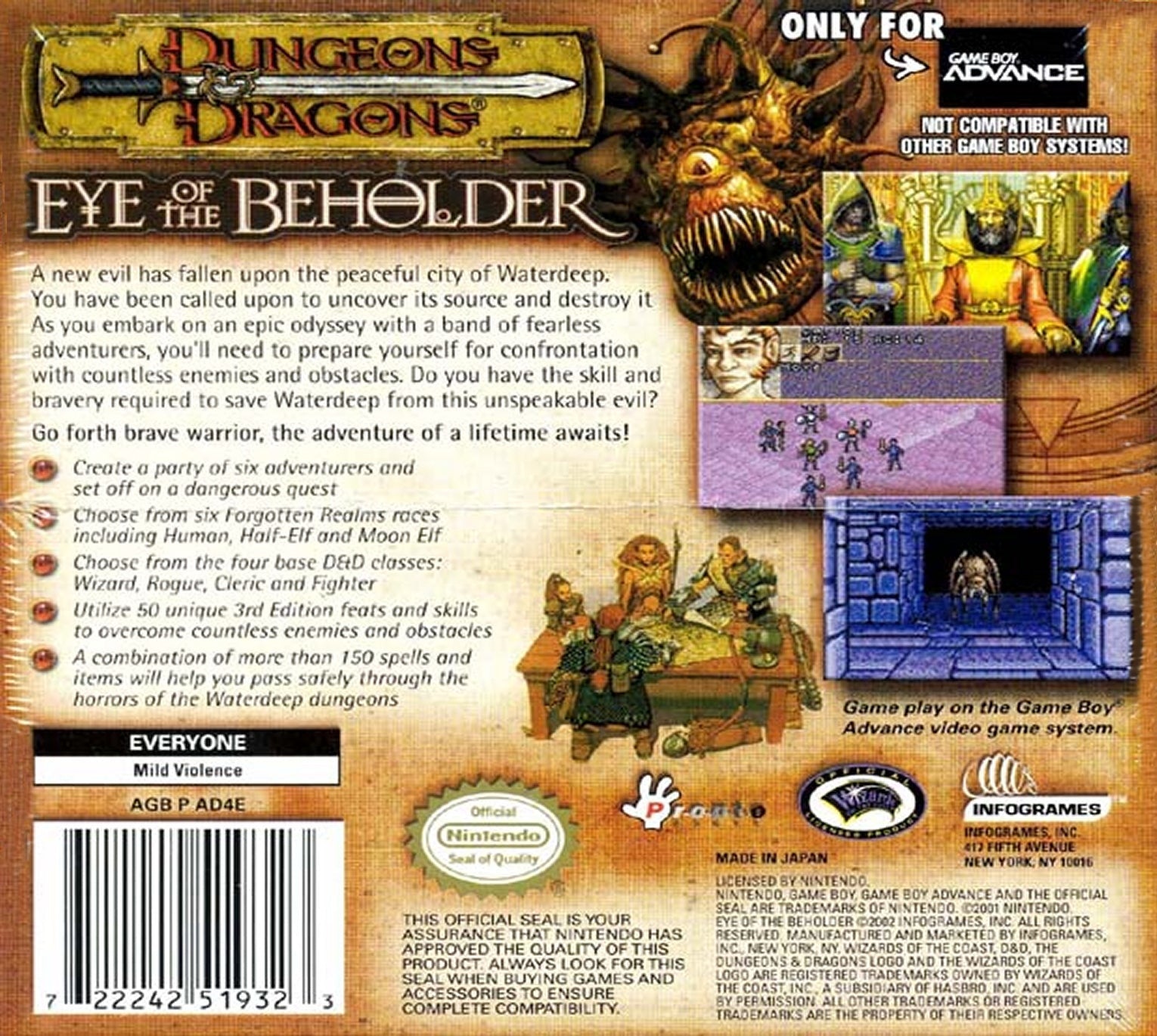 Dungeons & Dragons Eye of the Beholder - GameBoy Advance - Retro Island Gaming