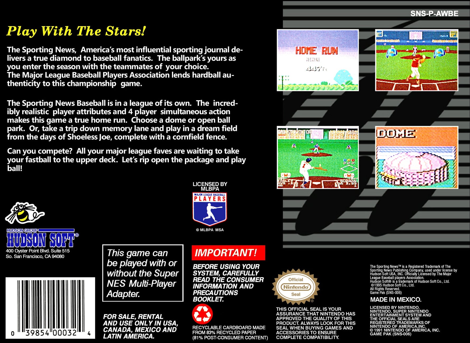 The Sporting News Baseball - Super Nintendo - Retro Island Gaming