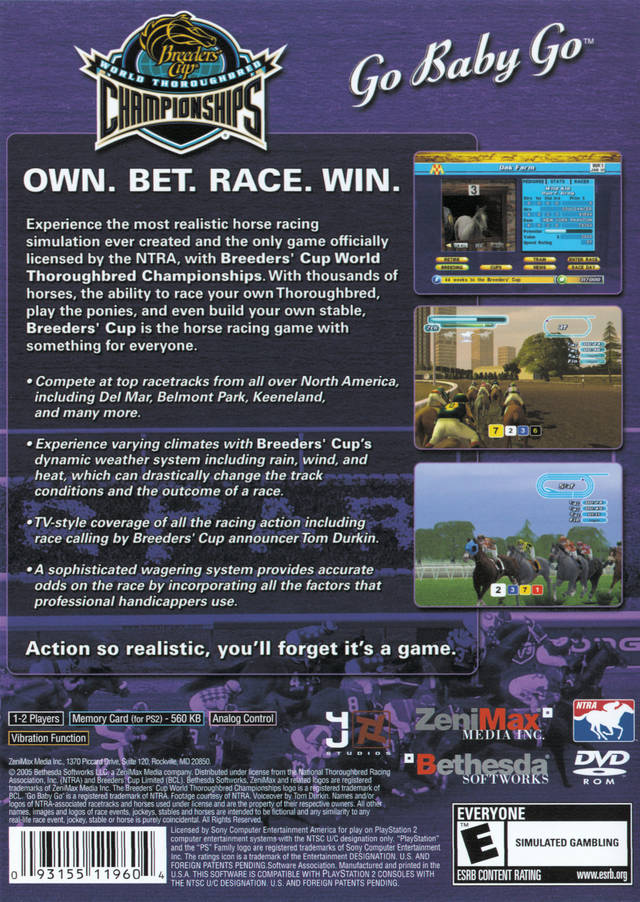 Breeders' Cup World Thoroughbred Championships - Playstation 2