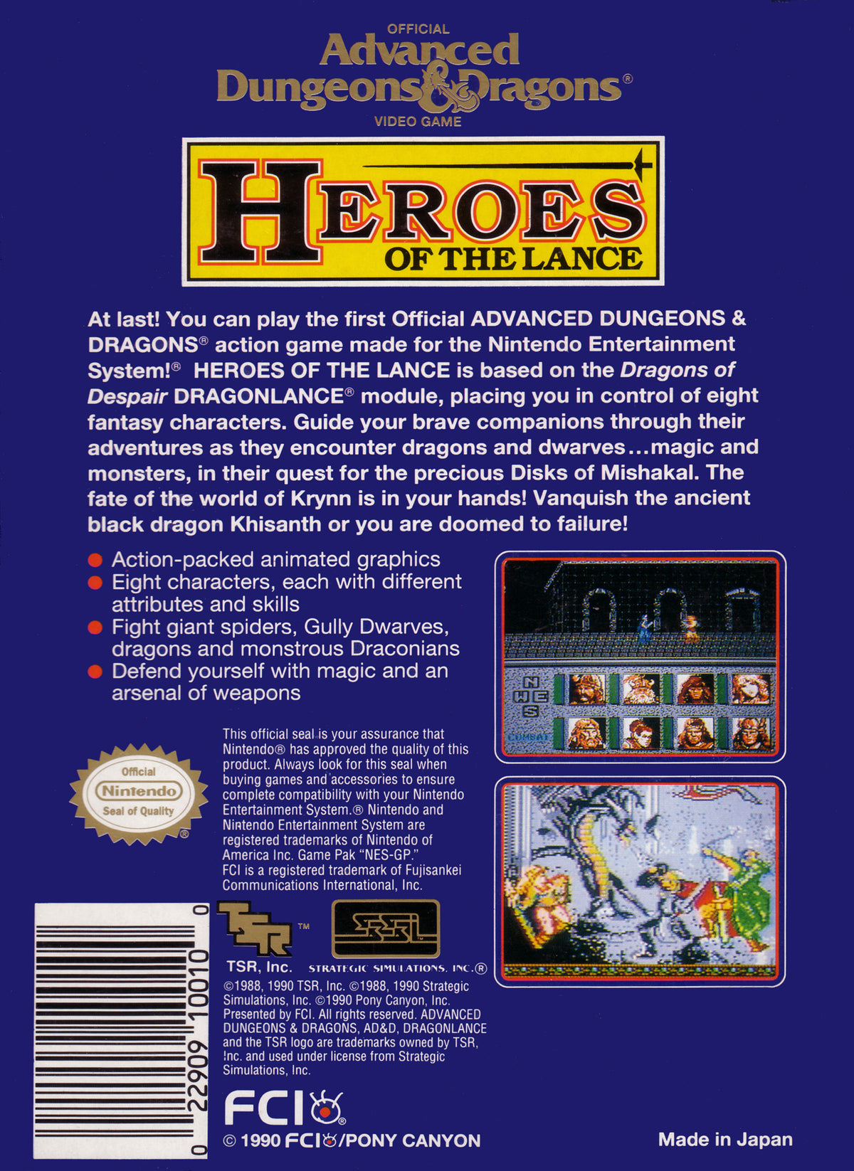 Advanced Dungeons & Dragons Heroes of the Lance - NES