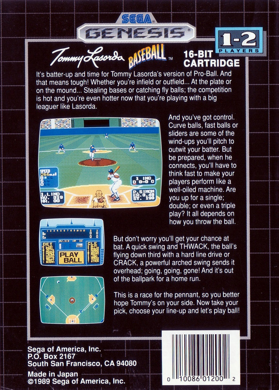 Tommy Lasorda Baseball - Sega Genesis