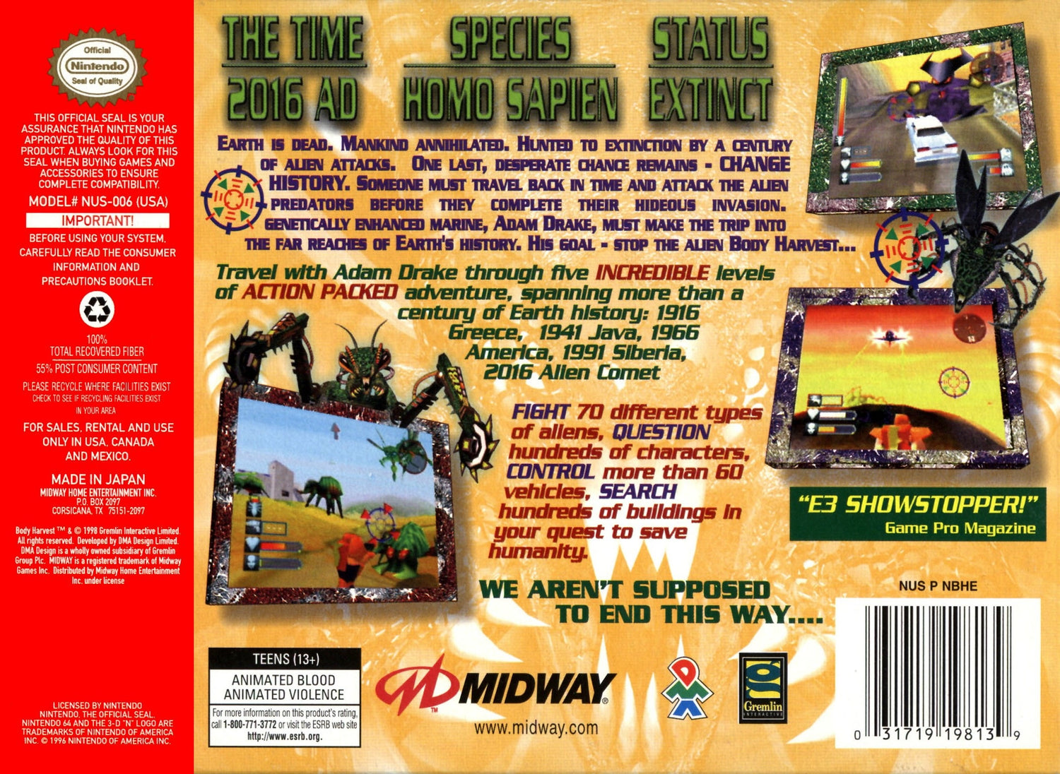 Body Harvest - Nintendo 64