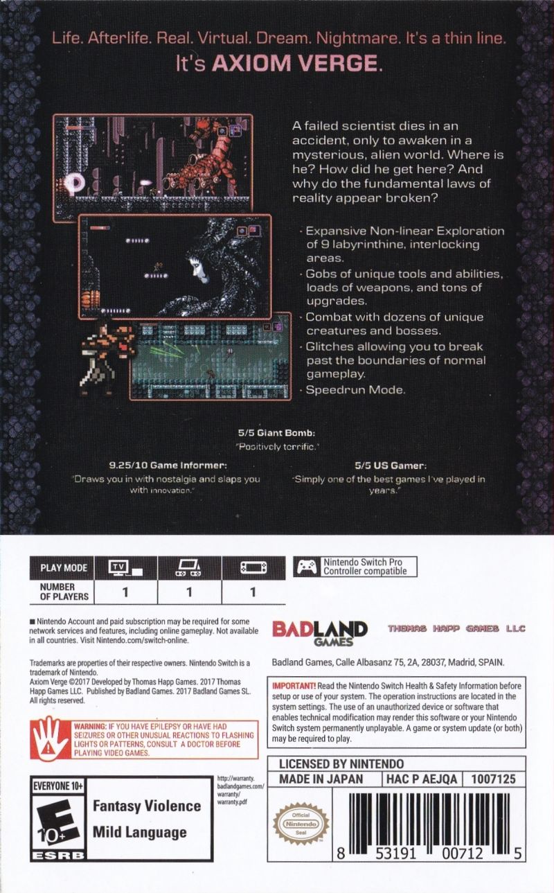 Axiom Verge - Nintendo Switch
