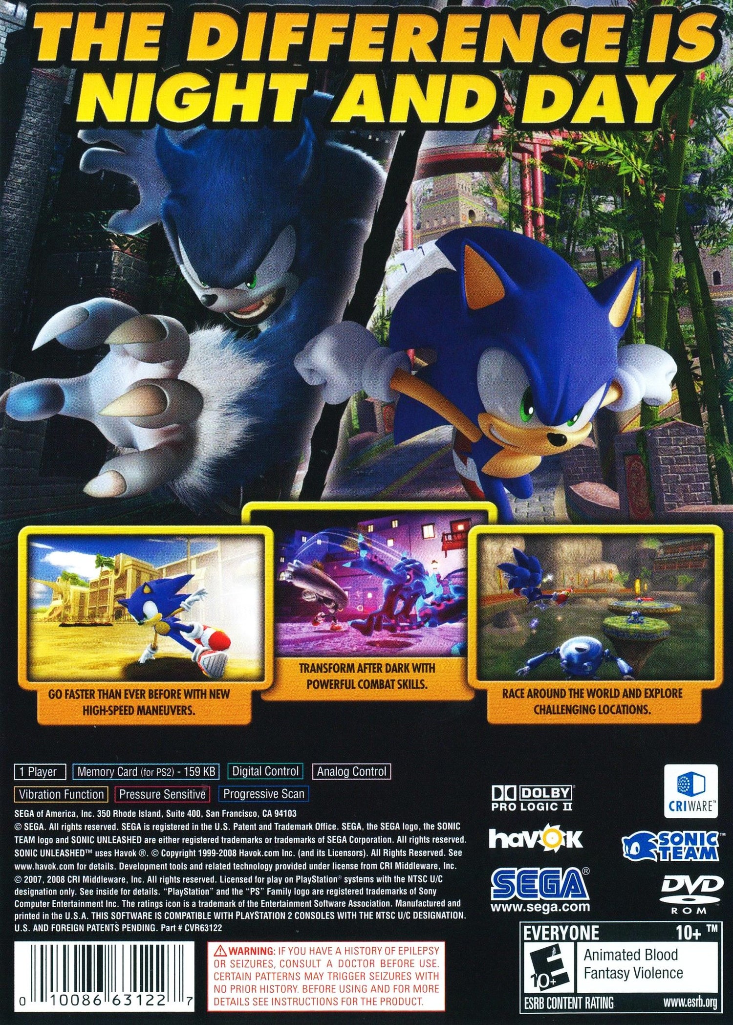 Sonic Unleashed - Playstation 2
