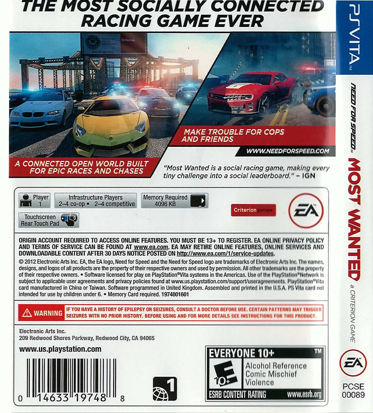 Need for Speed Most Wanted - Playstation Vita
