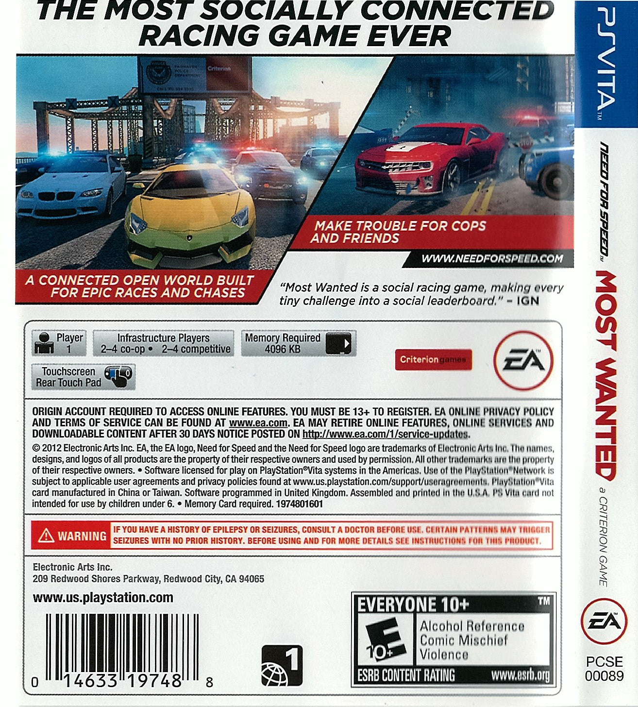 Need for Speed Most Wanted - Playstation Vita