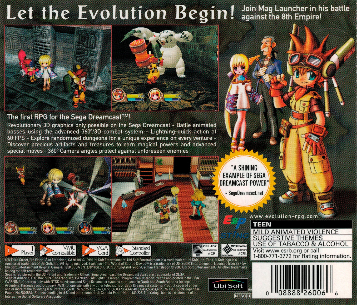 Evolution the World of Sacred Device - Sega Dreamcast