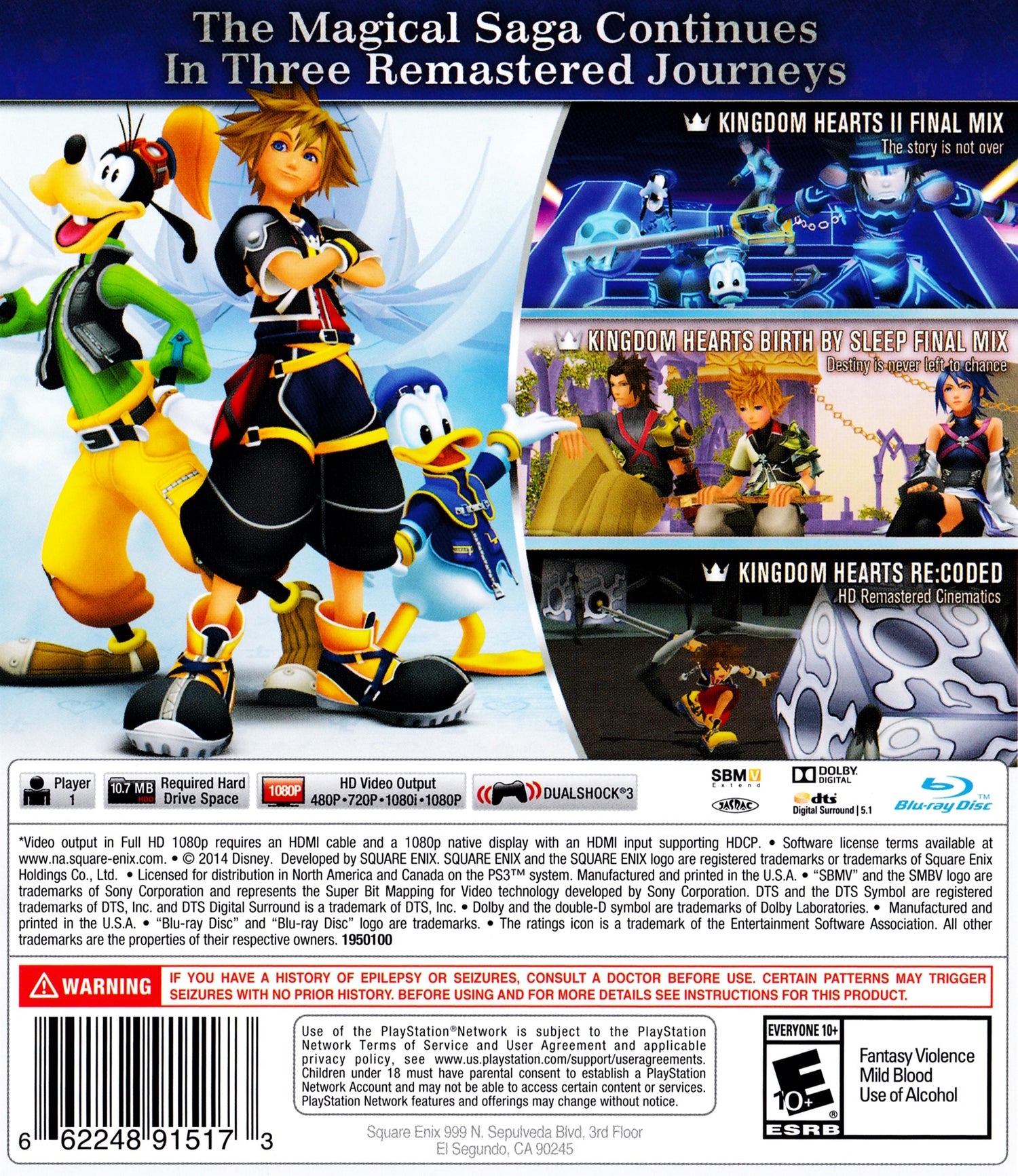 Kingdom Hearts HD 2.5 Remix - Playstation 3