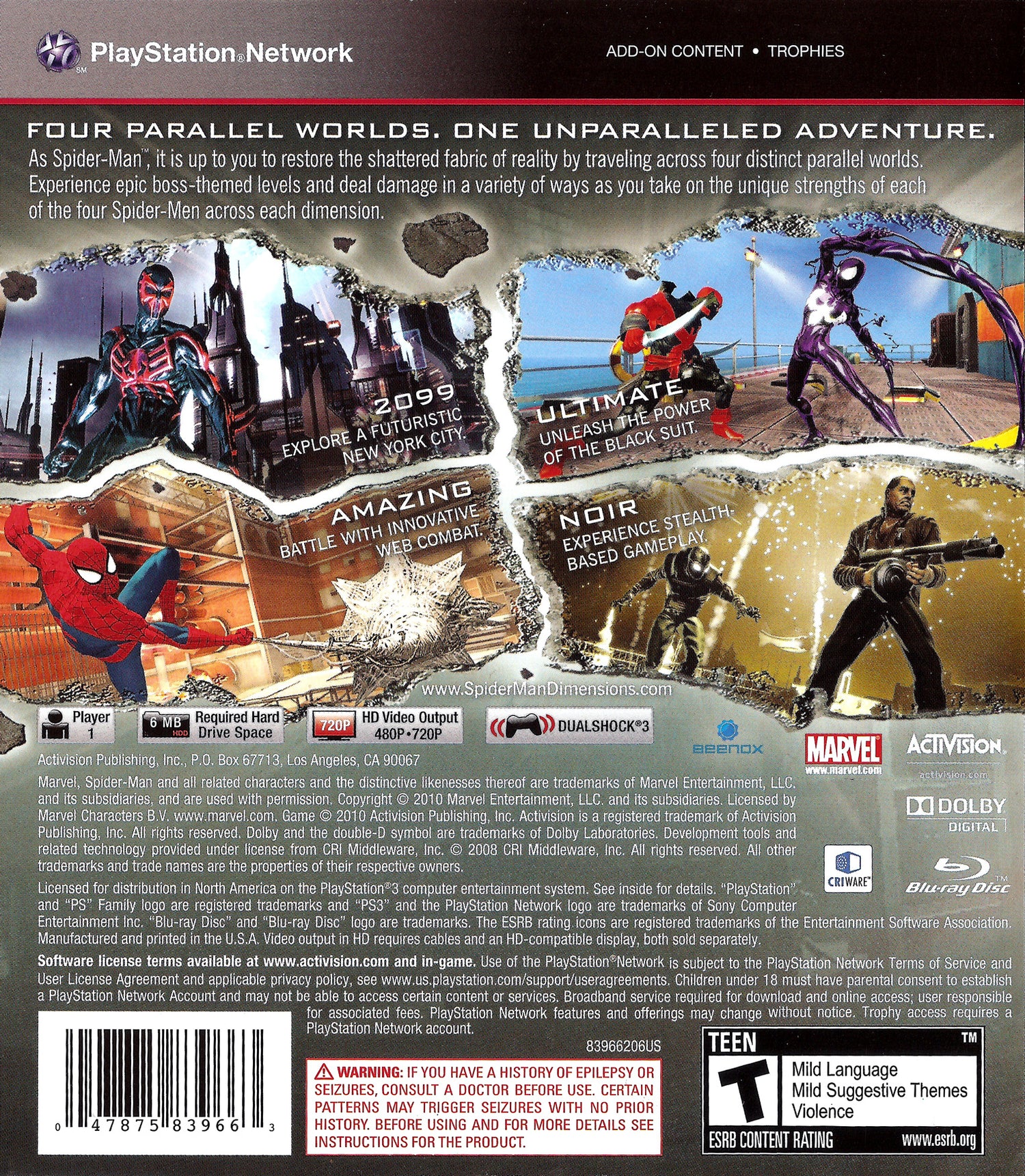 Spiderman: Shattered Dimensions - Playstation 3