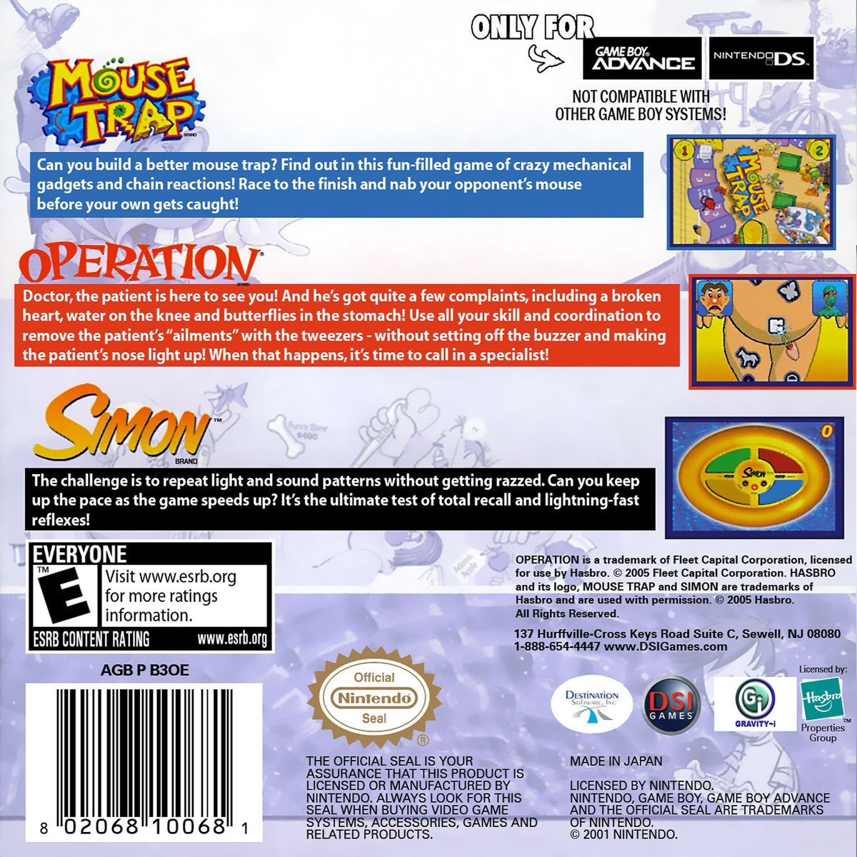 Mouse Trap / Operation / Simon - GameBoy Advance - Retro Island Gaming