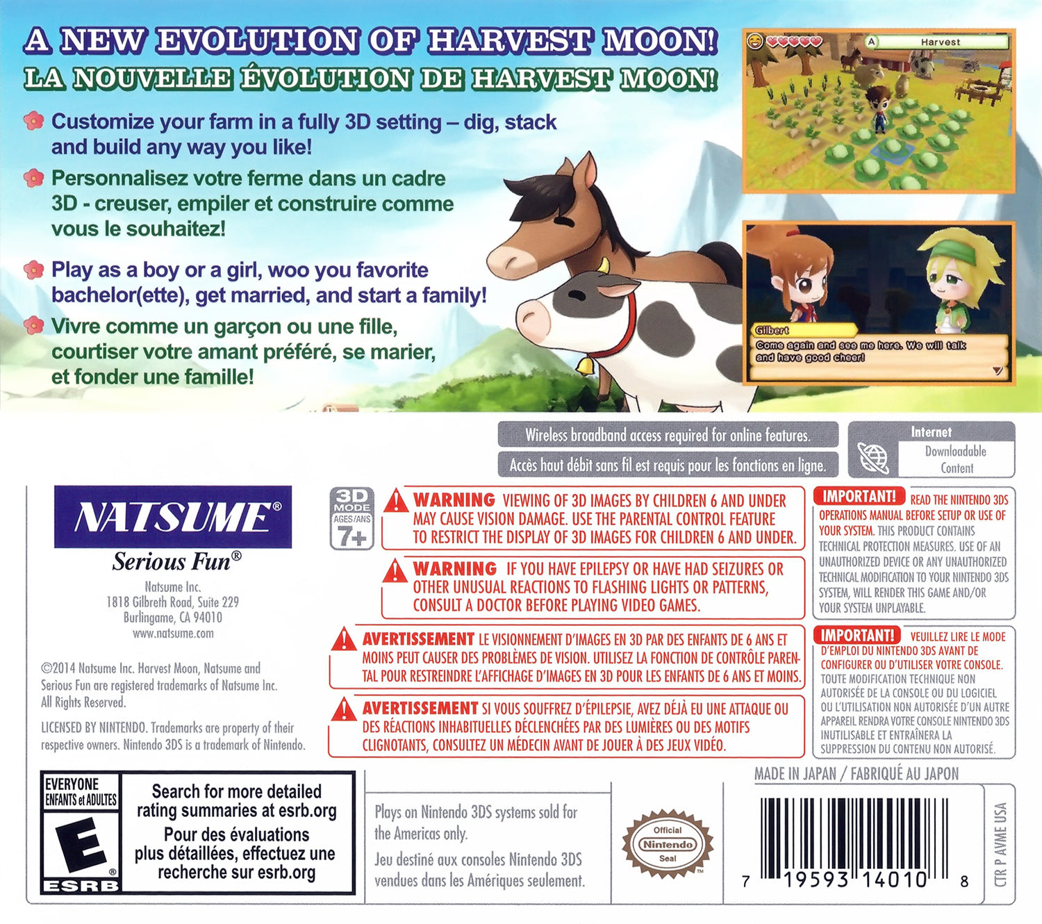 Harvest Moon 3D: The Lost Valley - Nintendo 3DS