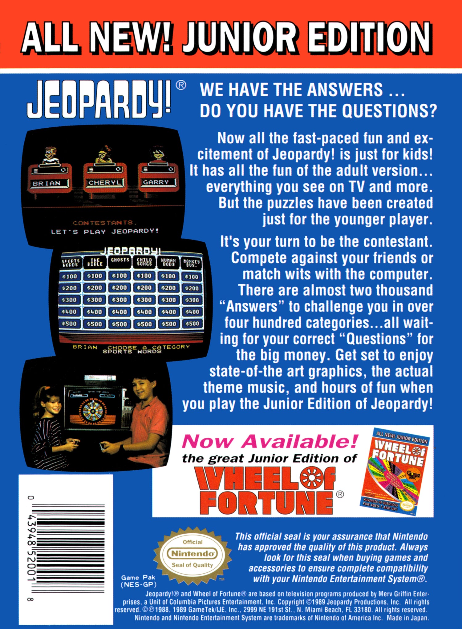 Jeopardy Jr - NES