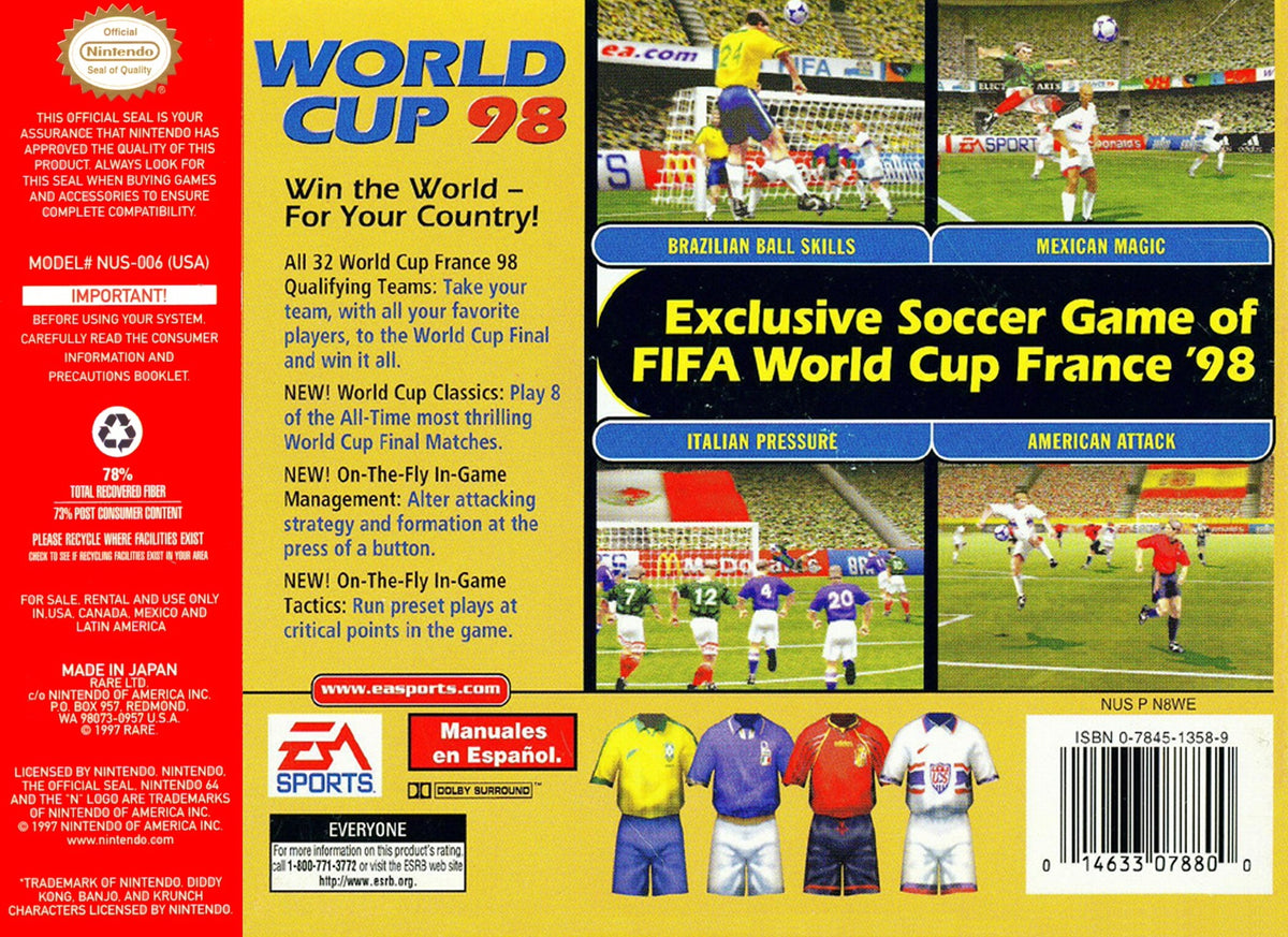 World Cup 98 - Nintendo 64 - Retro Island Gaming