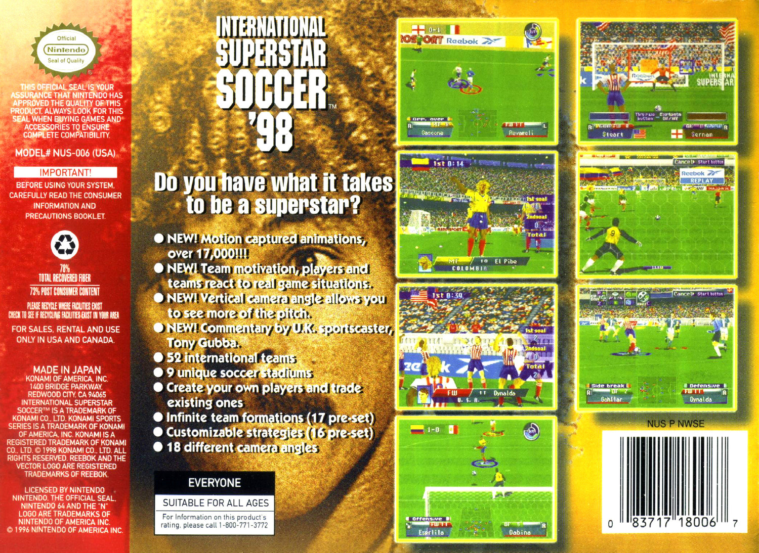 International Superstar Soccer 98 - Nintendo 64
