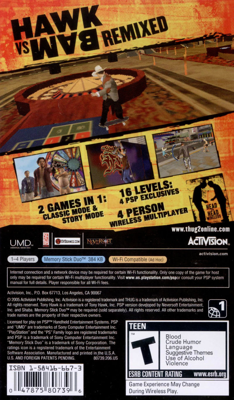 Tony Hawk Underground 2 Remix - PSP