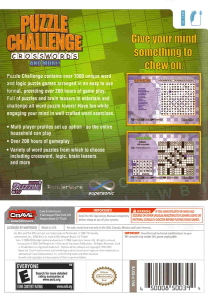 Puzzle Challenge Crosswords and More - Wii