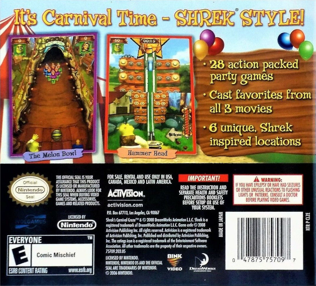 Shrek's Carnival Craze - Nintendo DS