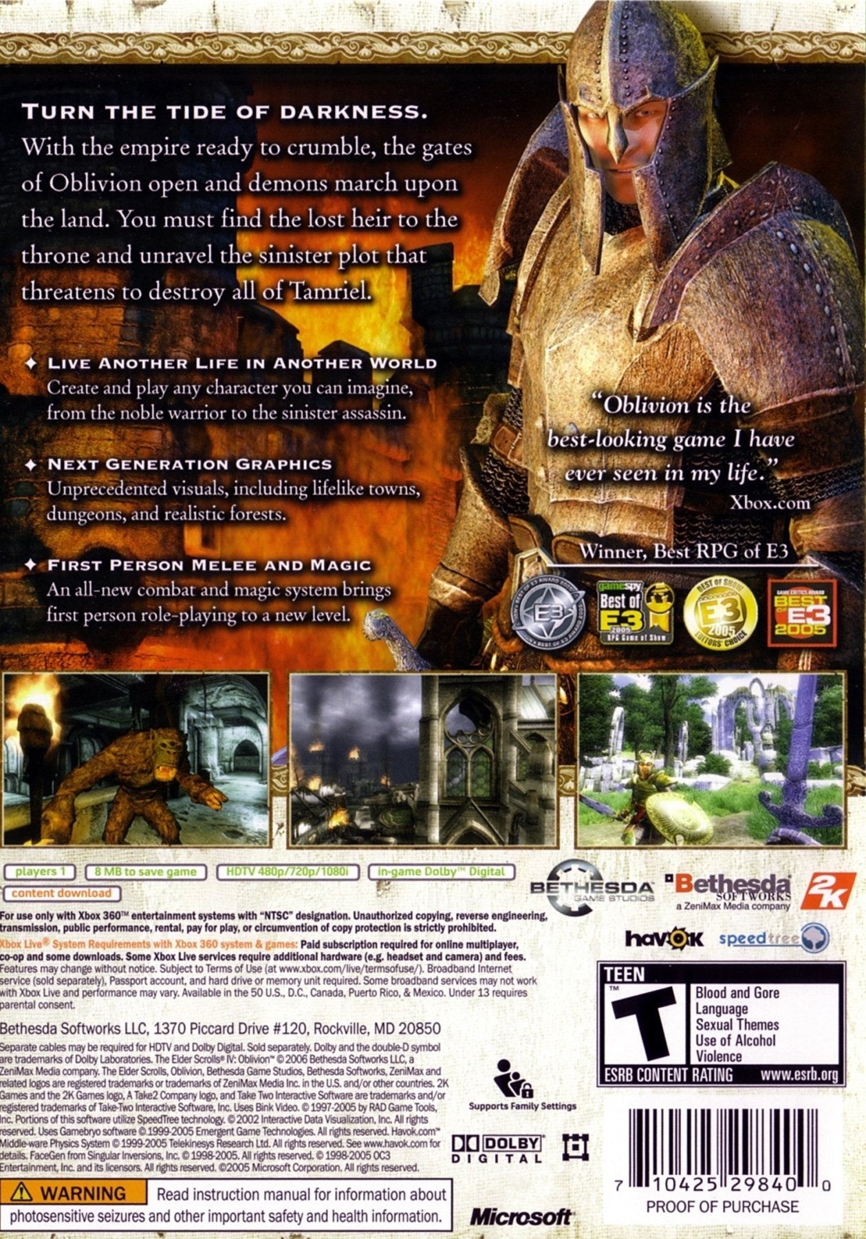 Elder Scrolls IV Oblivion - Xbox 360 - Retro Island Gaming