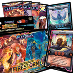 Elestrals Trading Card Game: Firestorm Hestia vs. Poseidon Double Starter Deck Bundle with 4 Packs - Retro Island Gaming