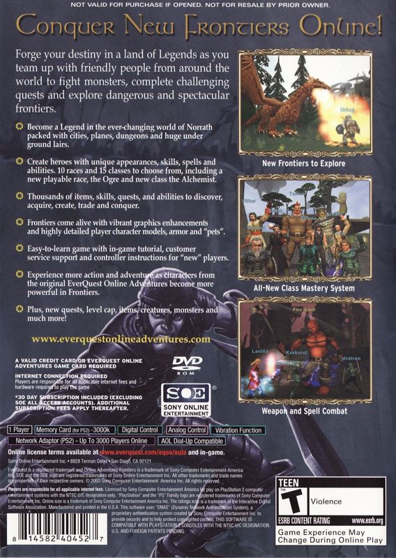 EverQuest Online Adventures Frontiers - Playstation 2 - Retro Island Gaming