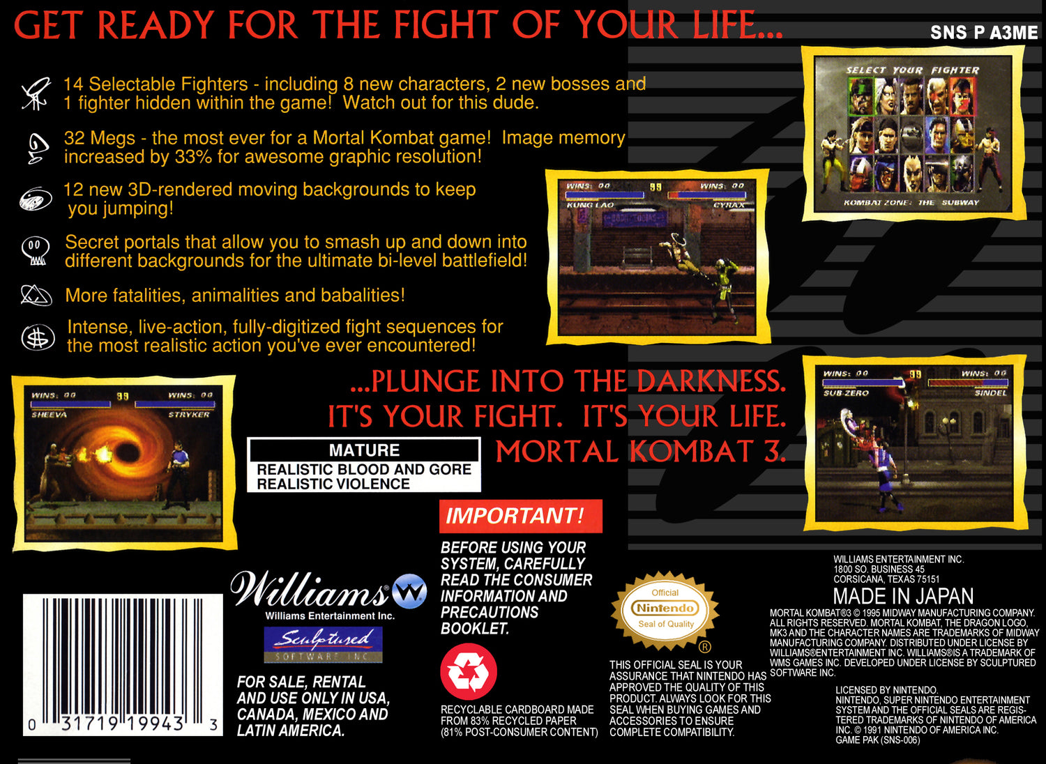 Mortal Kombat 3 - Super Nintendo