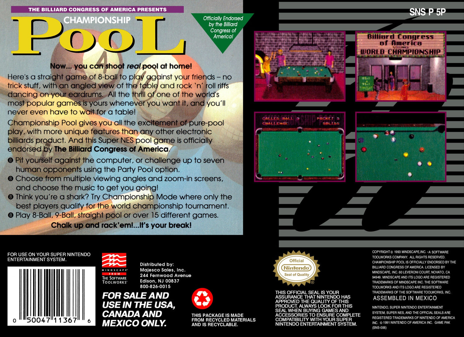 Championship Pool - Super Nintendo - Retro Island Gaming