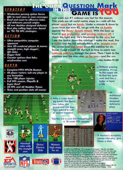 Madden NFL '95 - Sega Genesis - Retro Island Gaming