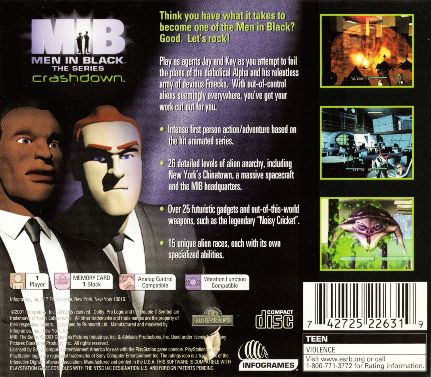 Men in Black the Series Crashdown - Playstation