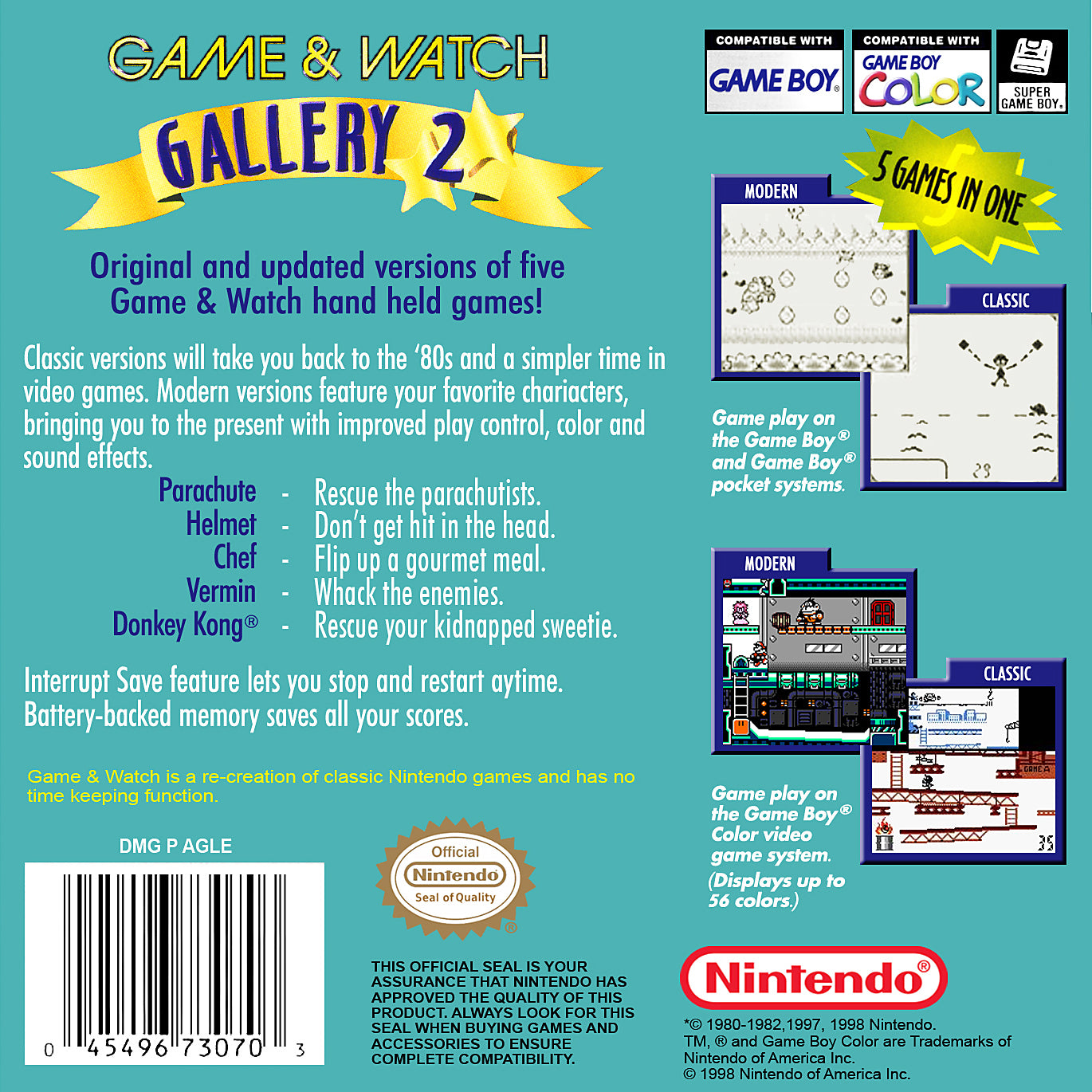 Game and Watch Gallery 2 - GameBoy Color
