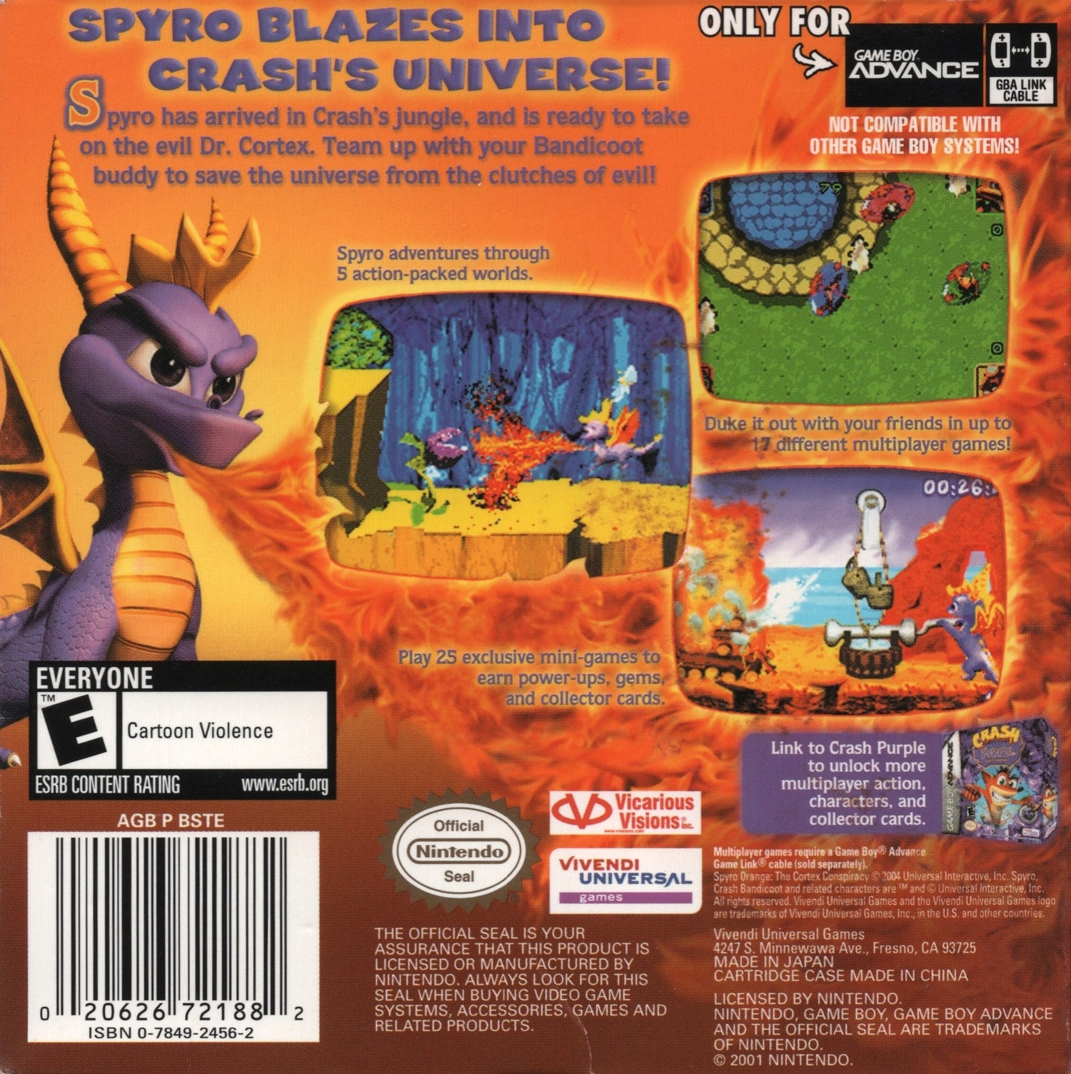 Spyro Orange The Cortex Conspiracy - GameBoy Advance