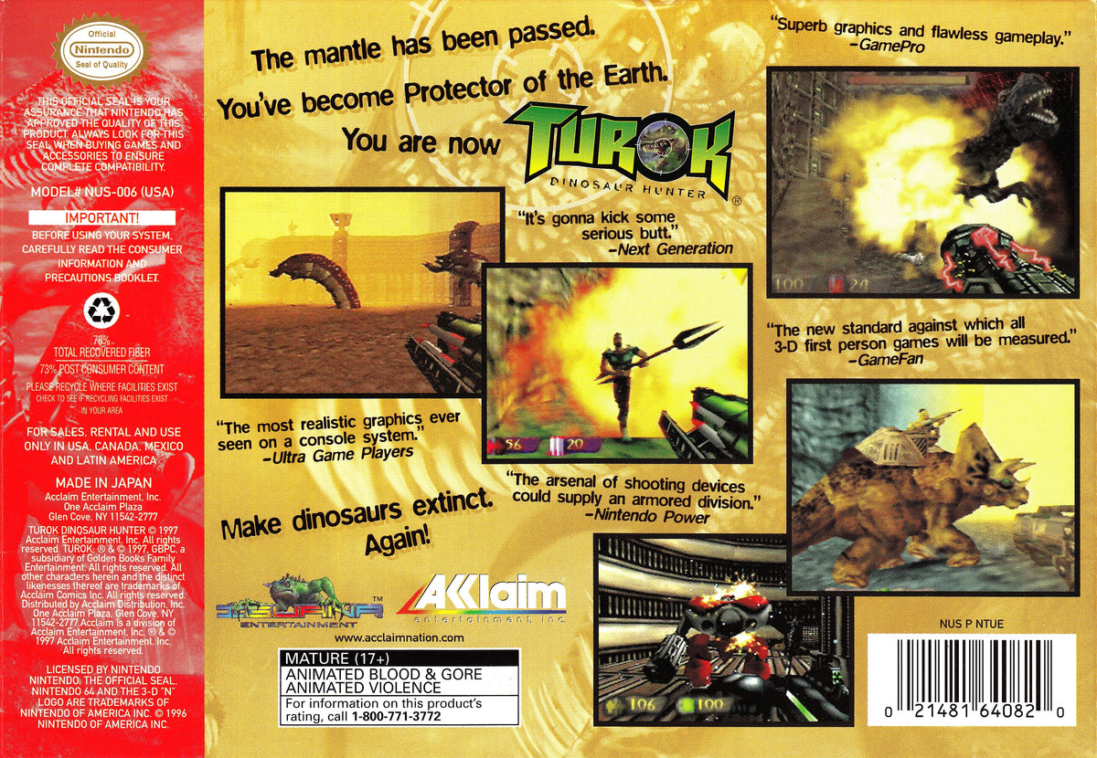 Turok Dinosaur Hunter - Nintendo 64 - Retro Island Gaming
