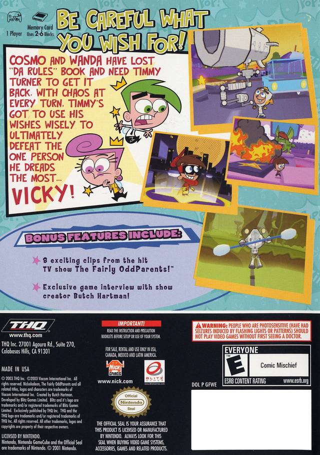 Fairly Odd Parents: Breakin' Da Rules - Gamecube
