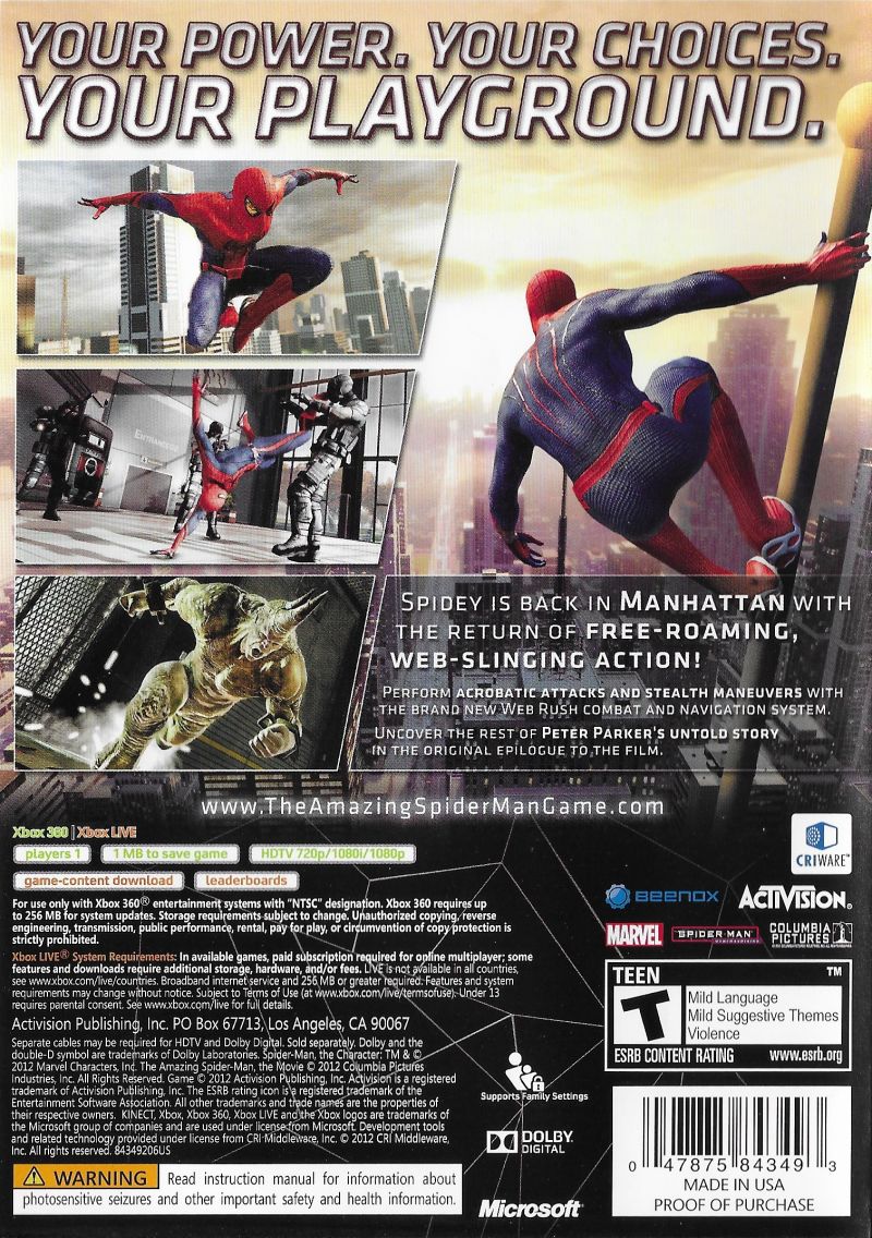 Amazing Spiderman - Xbox 360 - Retro Island Gaming