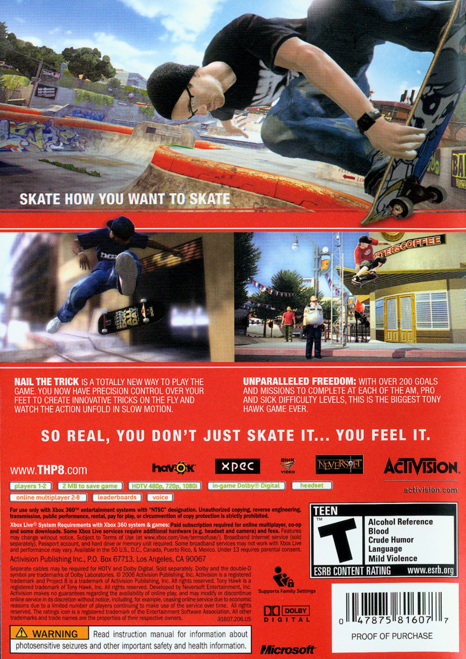 Tony Hawk Project 8 - Xbox 360