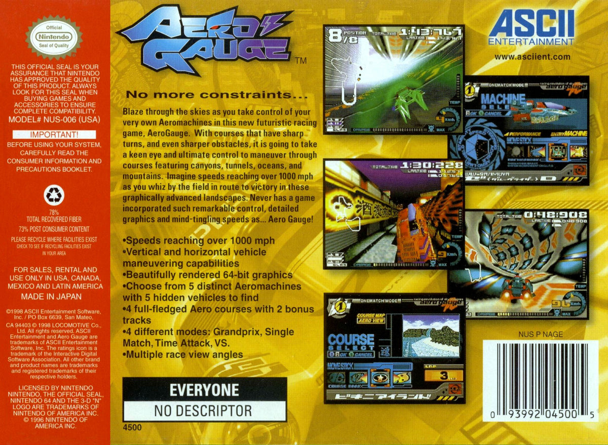 Aero Gauge - Nintendo 64 - Retro Island Gaming