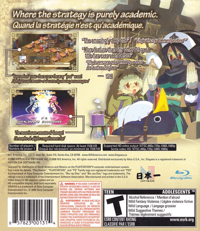 Disgaea 3 Absense of Justice - Playstation 3