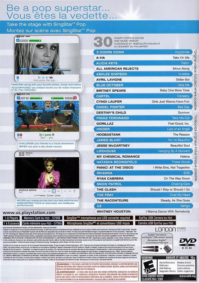 Singstar Pop - Playstation 2