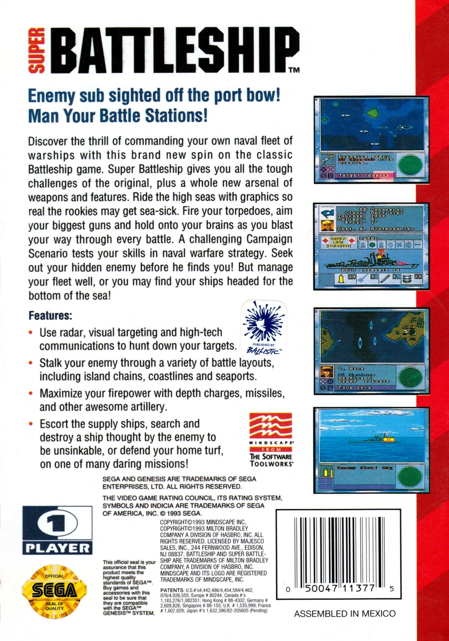Super Battleship - Sega Genesis