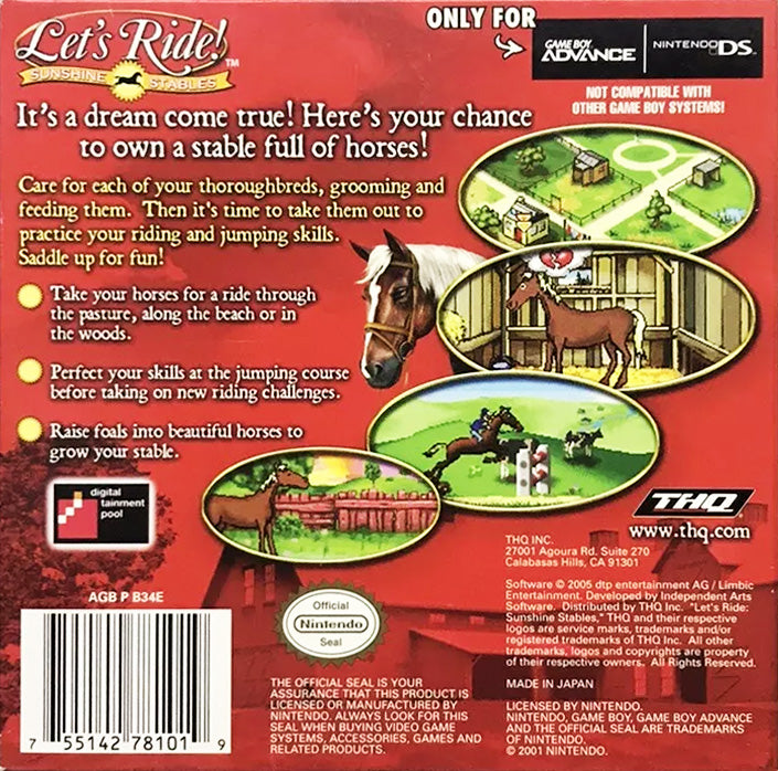 Let's Ride Sunshine Stables - GameBoy Advance