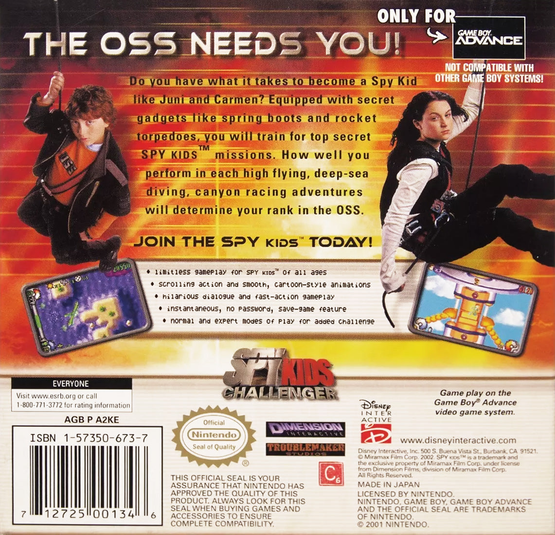 Spy Kids Challenger - GameBoy Advance