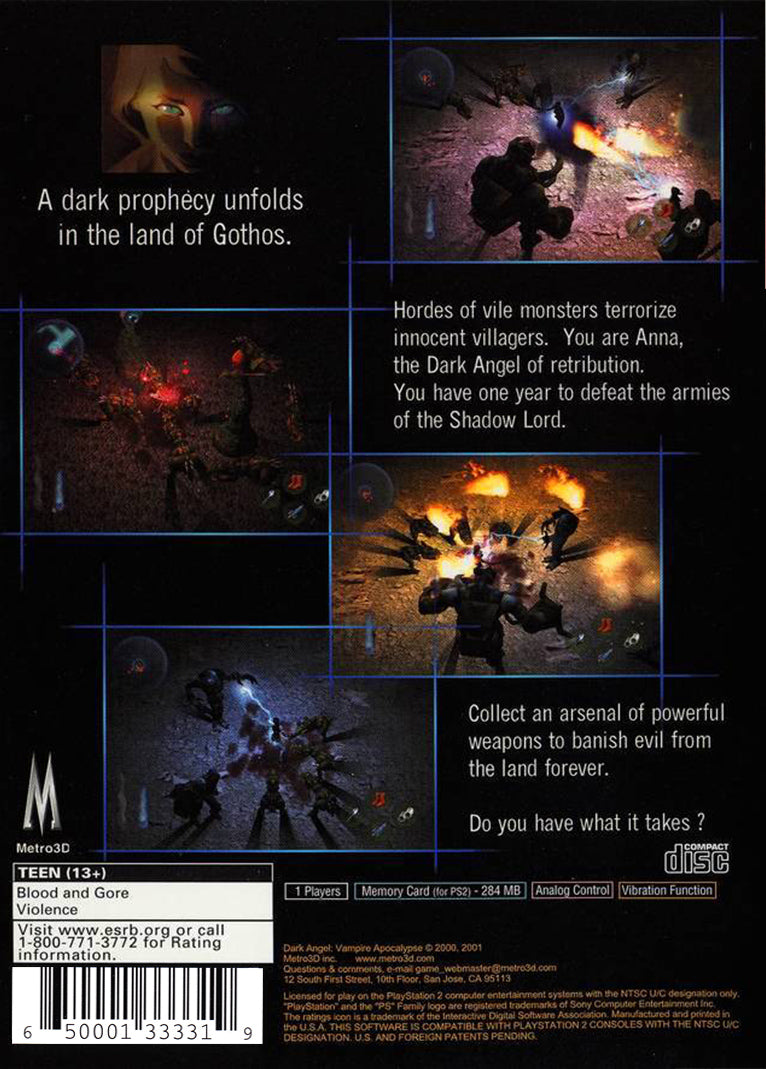 Dark Angel Vampire Apocalypse - Playstation 2