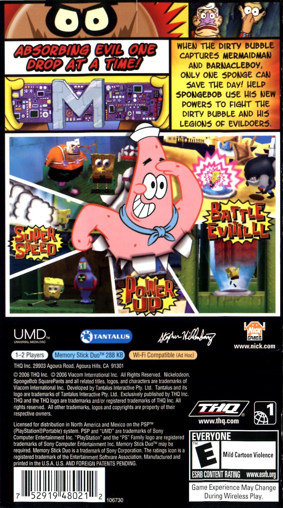 SpongeBob SquarePants The Yellow Avenger [Greatest Hits] - PSP