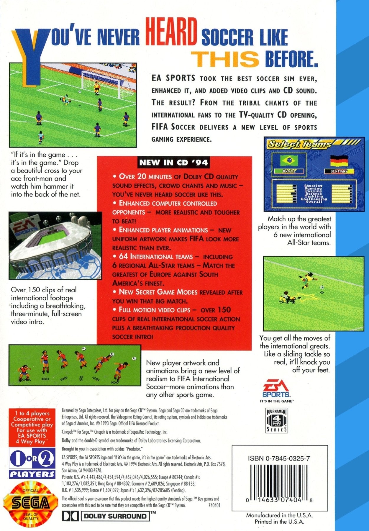 FIFA International Soccer - Sega CD - Retro Island Gaming