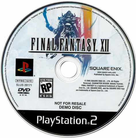 Final Fantasy XII [Not For Resale Demo Disc] - Playstation 2