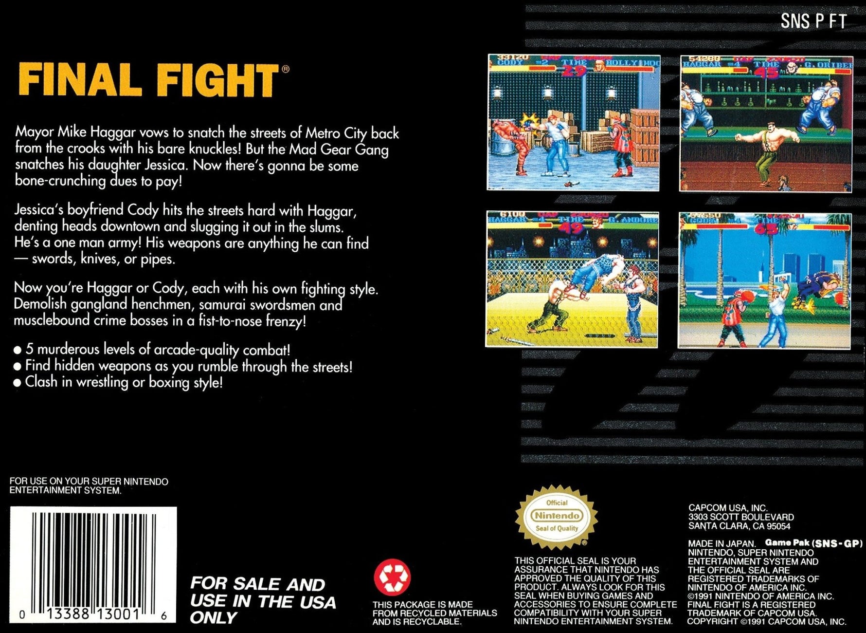 Final Fight - Super Nintendo - Retro Island Gaming