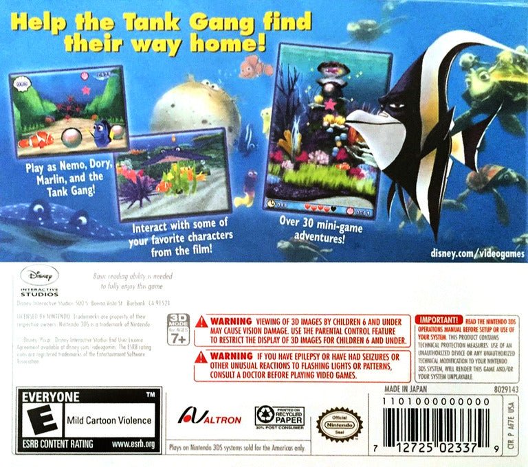 Finding Nemo: Escape To The Big Blue - Nintendo 3DS - Retro Island Gaming